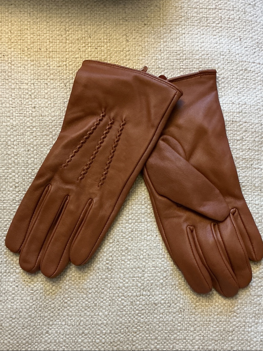 Ann Taylor Brown Leather Ladies Gloves